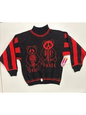 NWT -Vintage -Dreamsicle 80s 90s Panda Pandi Sweater girls 10/12